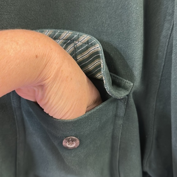 Levis Cotton Sueded Forest Green Double Pocket Utility Jacket Shacket Shirt XL - Picture 5 of 11